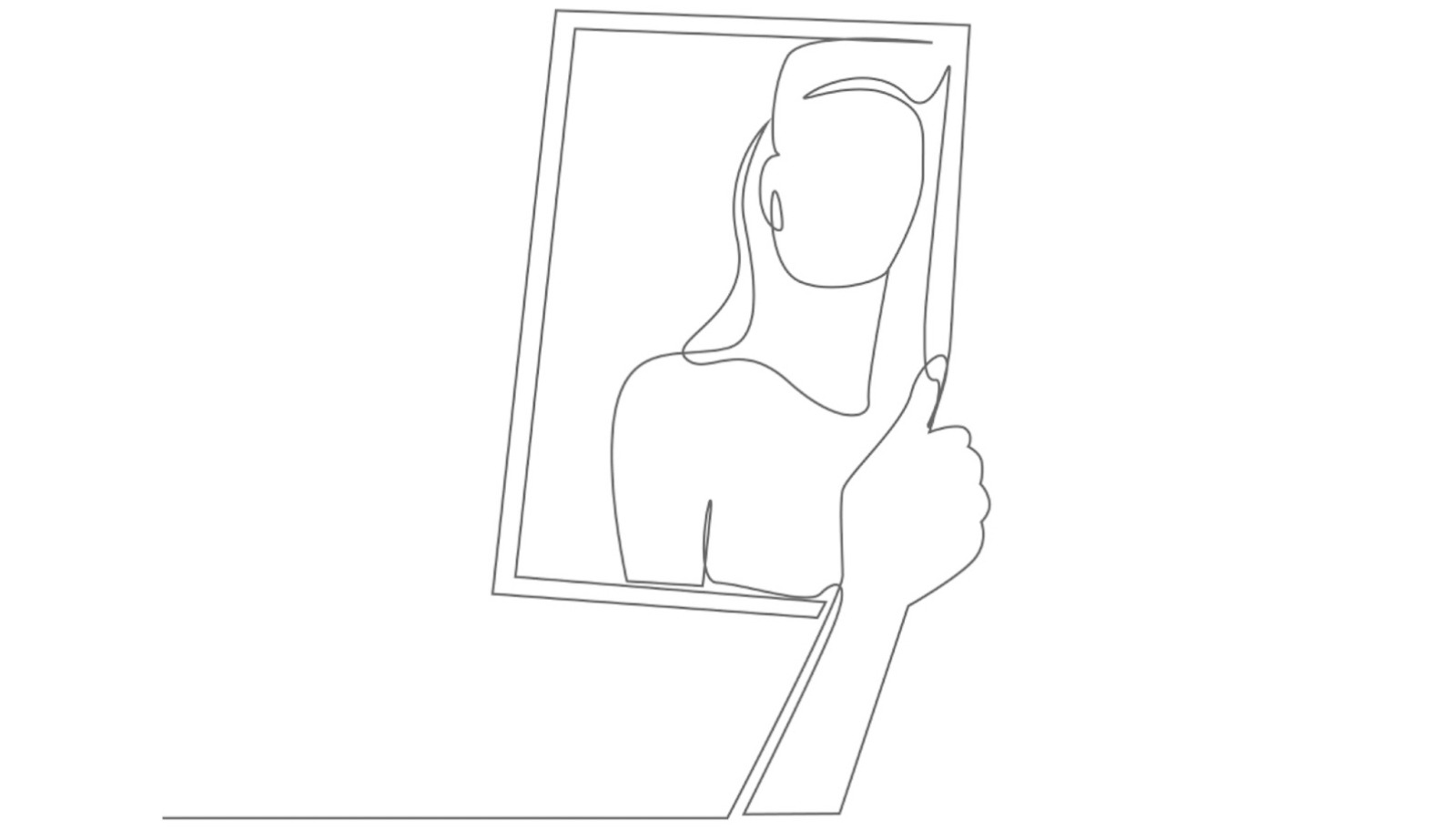 Minimalistic drawing of a frame